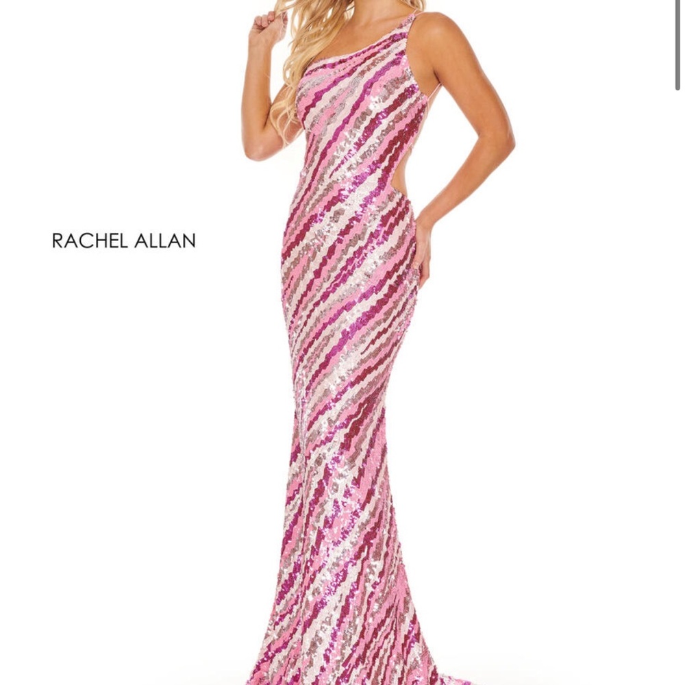 NWT Rachel Allan Pink and Silver Sequin Dress